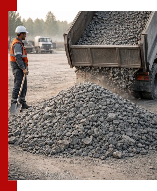 Гранитный щебень фракции 100–201 для строительства в Курске