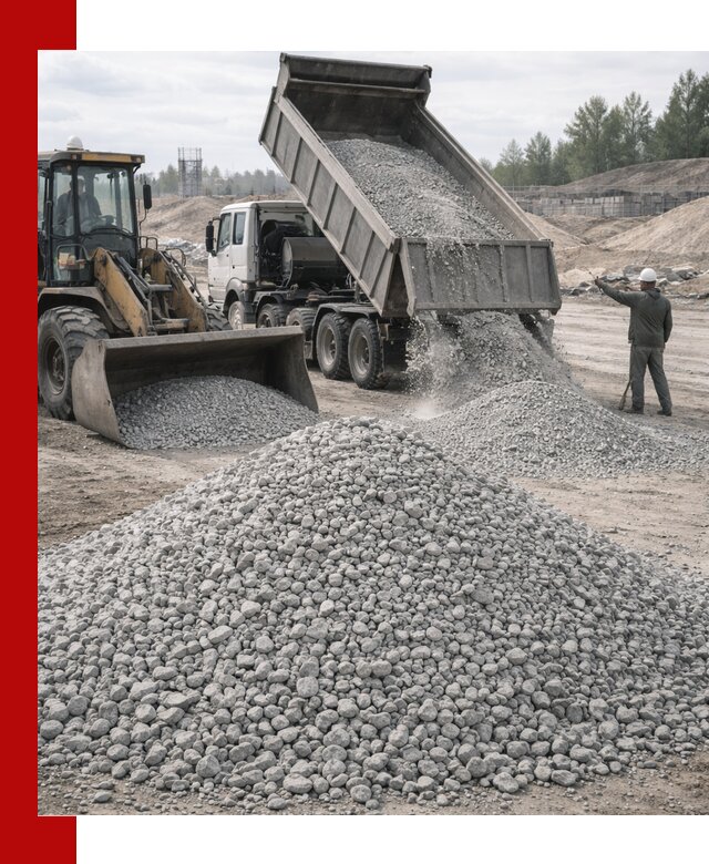 Доставка известнякового щебня фр. 5–20 в Курске