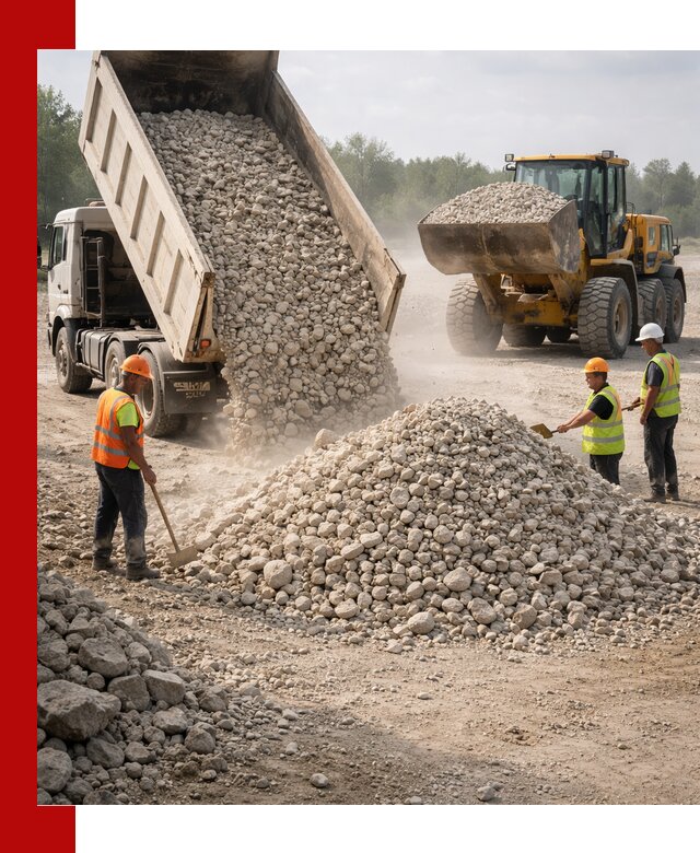 Доставка известнякового щебня фр. 40-70 в Курске
