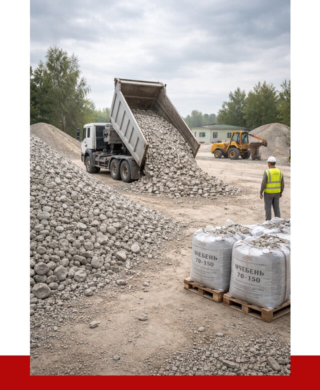 Известняковый щебень фракция 70-150 в Курске от 1303 р. | ПРОНЕРУДКус