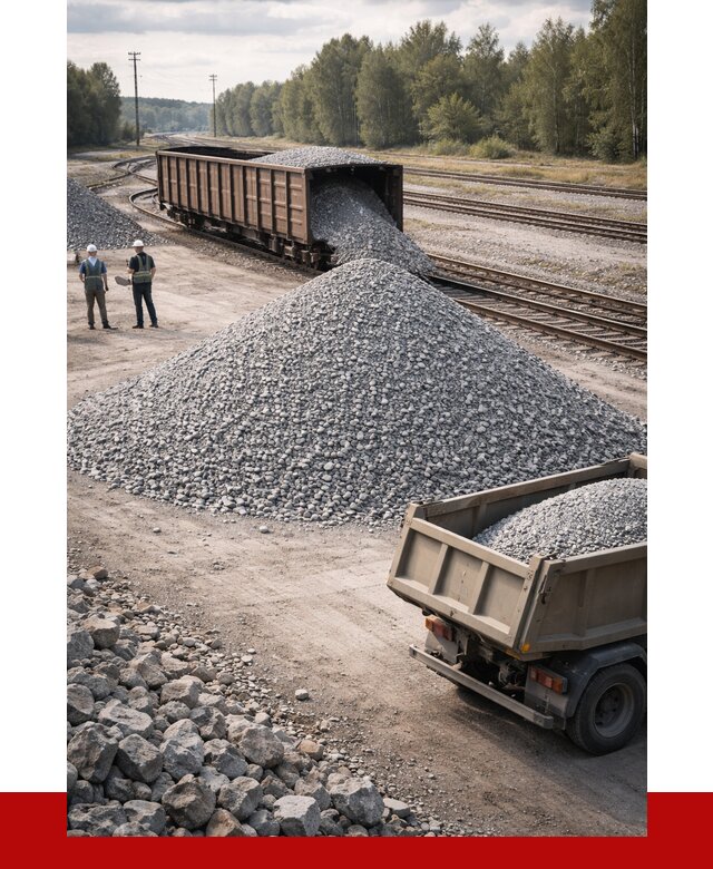 Железнодорожный щебень 20-60 в Курске от 1772 р. | ПРОНЕРУДКус