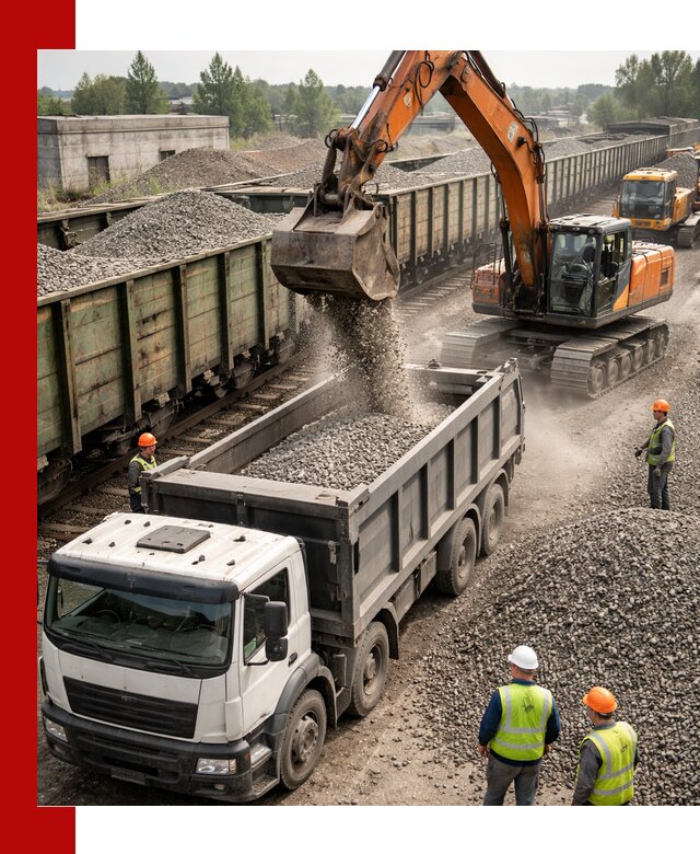 Железнодорожный щебень фракция 25–60 для поставок в Курске