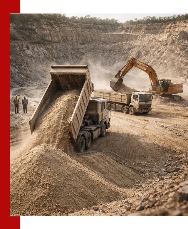 Карьерный песок навалом с доставкой в Курске