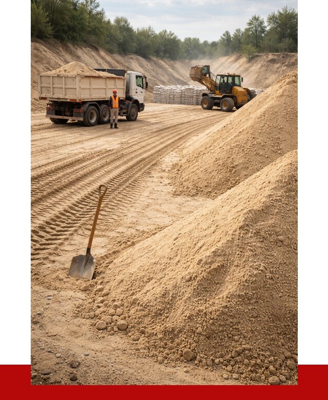 Карьерный песок мелкозернистый в Курске от 9382 р. | ПРОНЕРУДКус