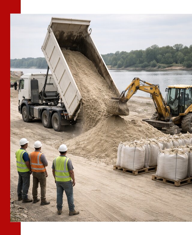 Доставка речного песка в Курске самосвалами и погрузкой