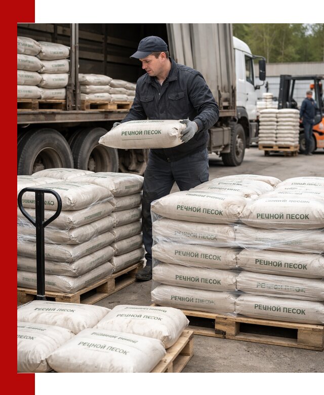 Речной песок в мешках с доставкой в Курске