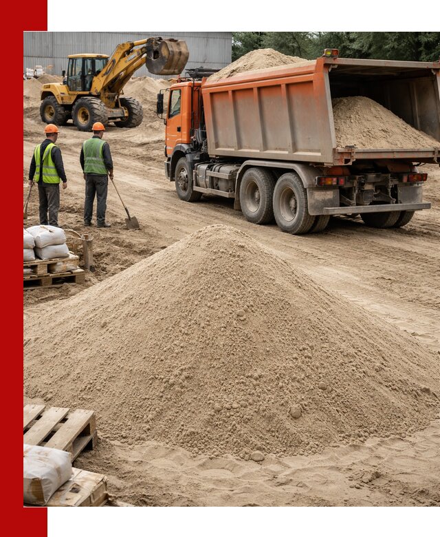 Доставка и продажа мытого речного песка в Курске