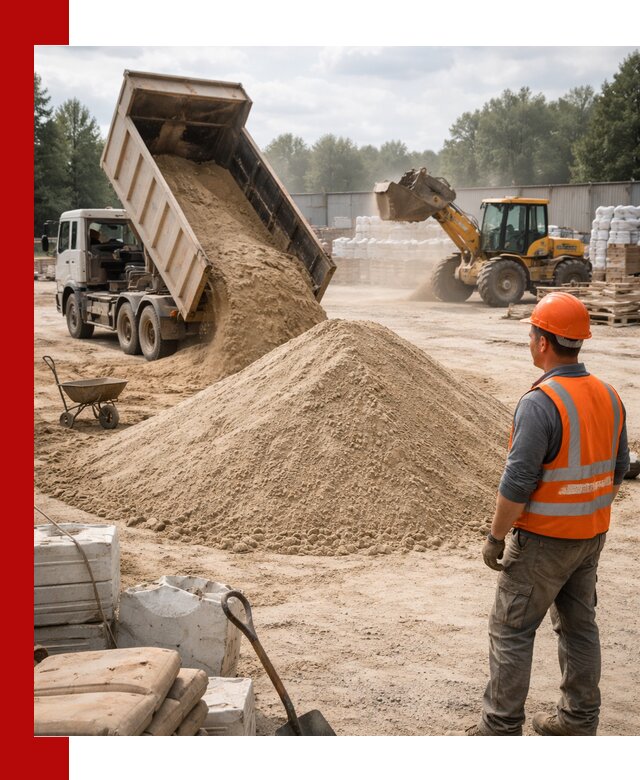 Доставка строительного песка с самосвалом в Курске