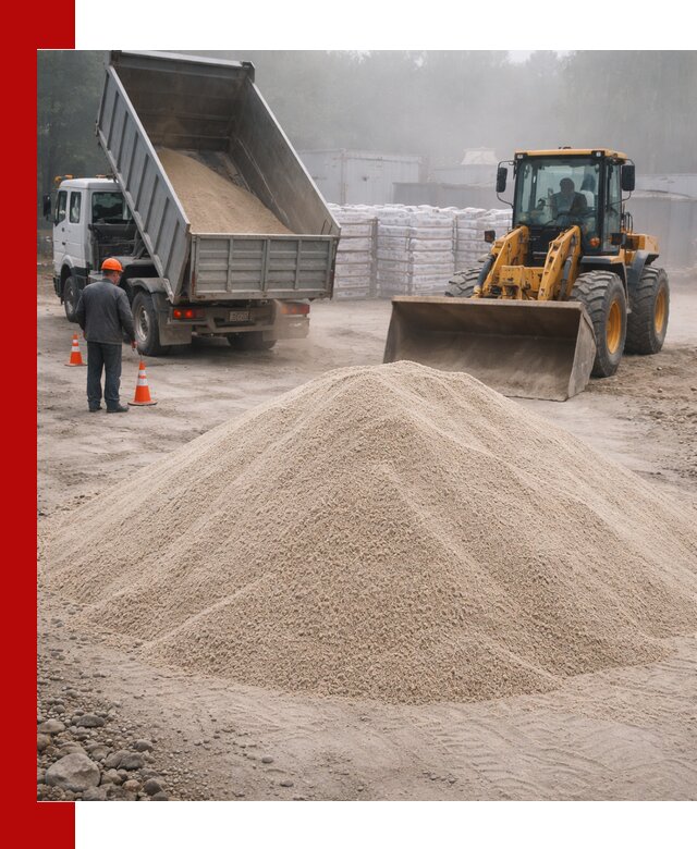Кварцевый песок фракция 0–8 для стройработ в Курске