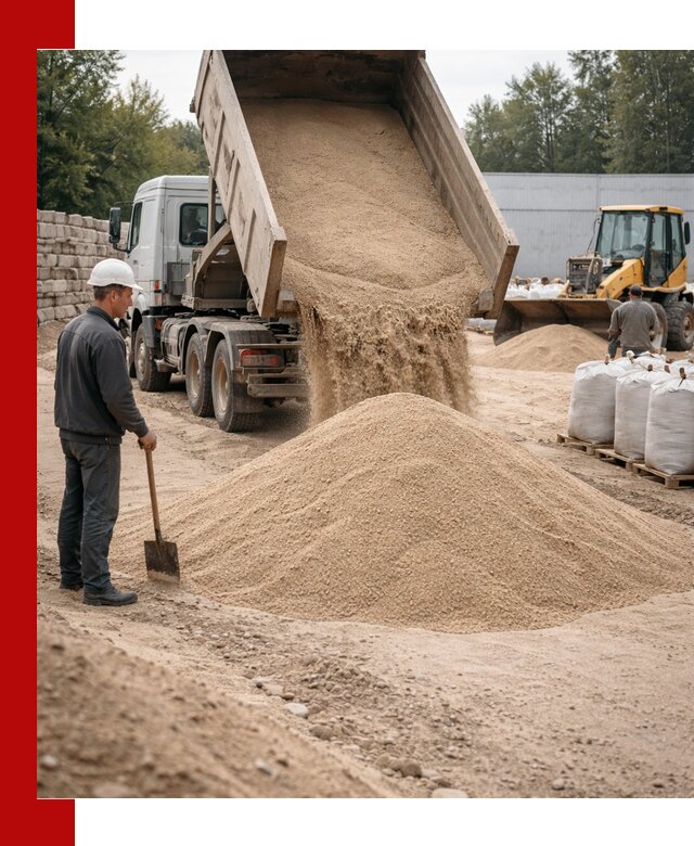 Кварцевый песок фракция 0–3 мм с доставкой в Курске
