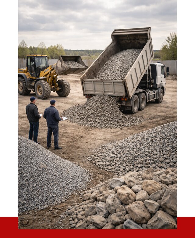 Гравий и камень с доставкой в Курске от 4378 р. - ПРОНЕРУДКус