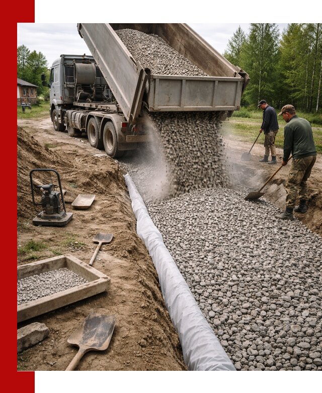 Гравий для дренажа с доставкой в Курске качественный и недорогой
