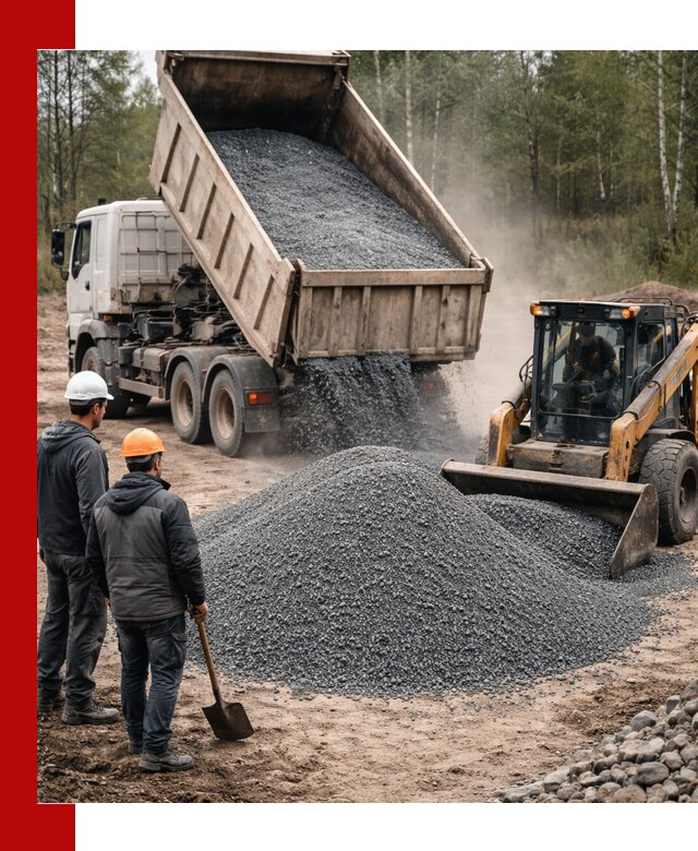 Гранитный отсев 0-5 с доставкой и разгрузкой в Курске