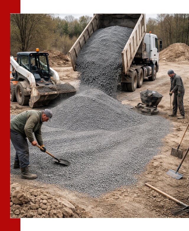 Отсев для подсыпки в Курске — доставка и подсыпка на участок