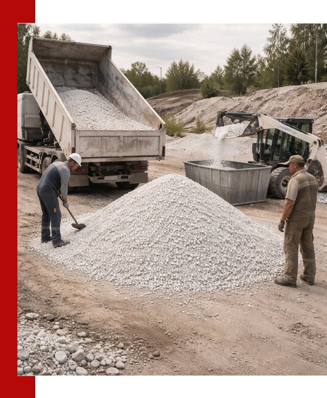 Доставка и продажа белой мраморной крошки в Курске