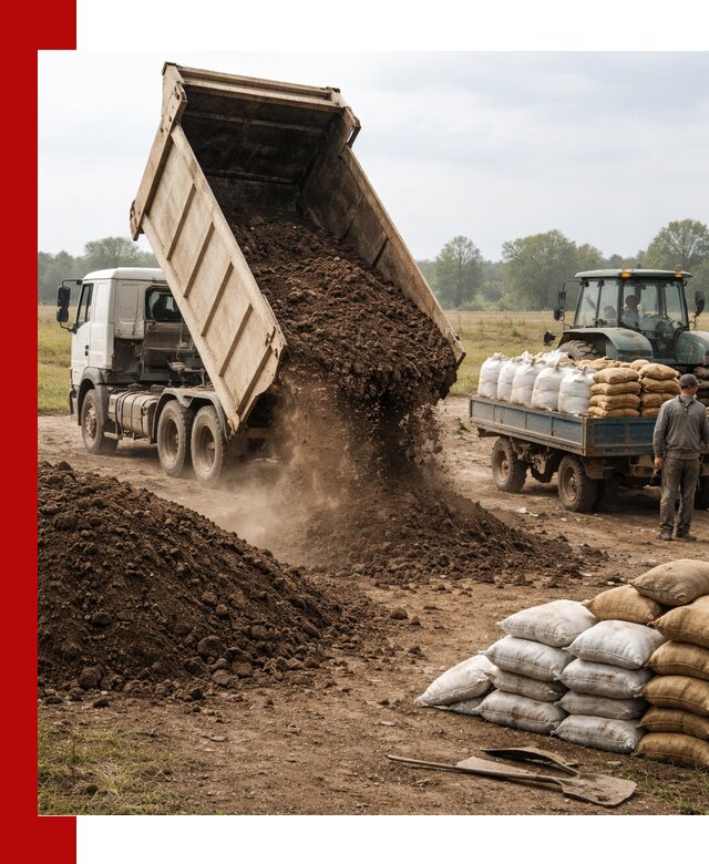 Доставка грунта и удобрений оптом в Курске для сельхоз и строительства