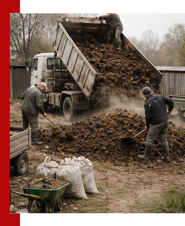 Доставка коровьего навоза самосвалом в Курске
