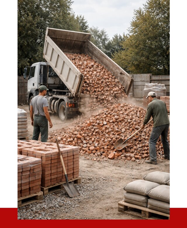 Бой кирпича в Курске с доставкой от 4378 руб/куб | ПРОНЕРУДКус