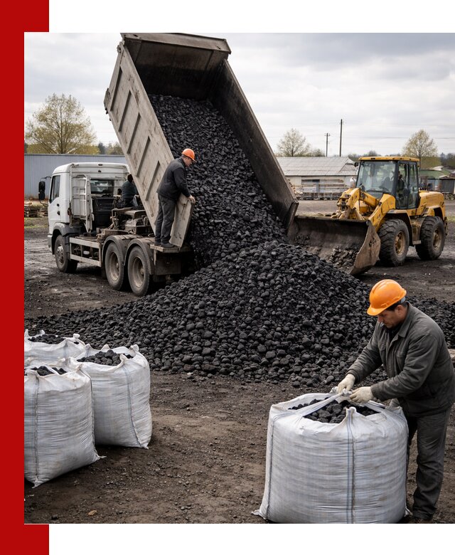 Доставка каменного угля в Курске оптом и в розницу