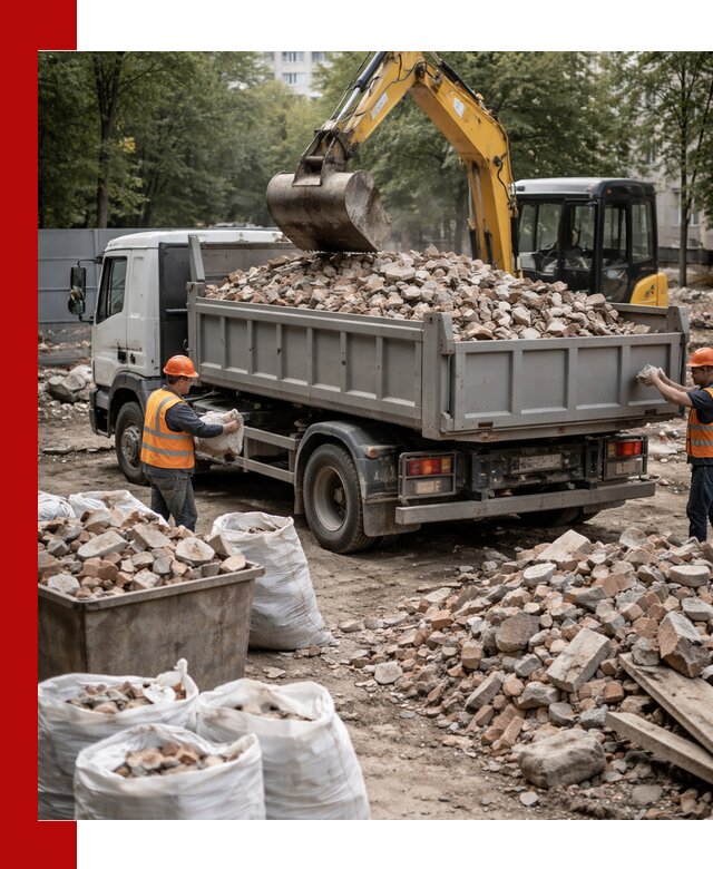 Вывоз строительного мусора в Курске с самосвалами и контейнерами