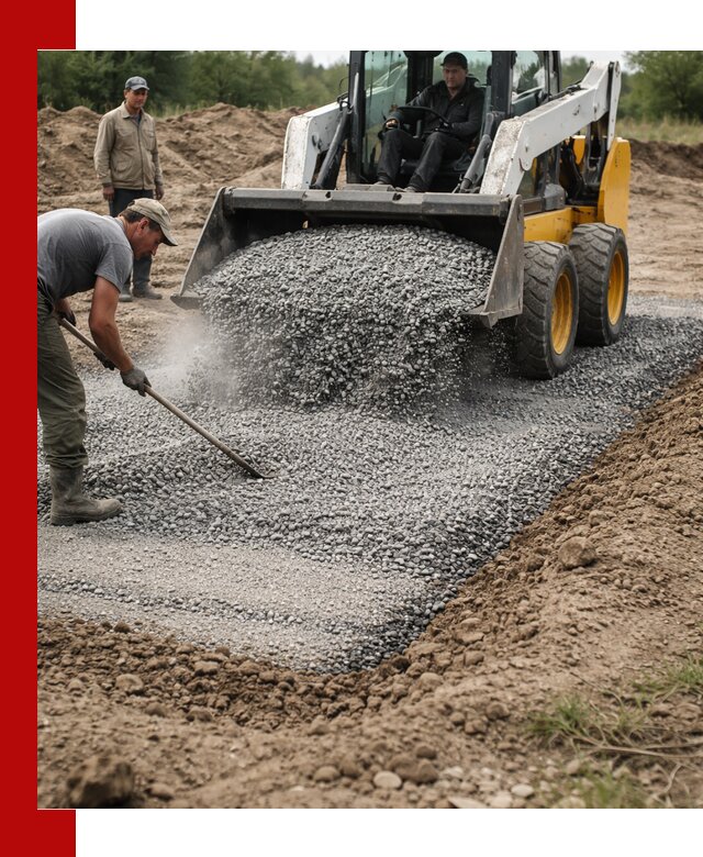 Устройство щебеночной подушки в Курске для дорог и фундаментов